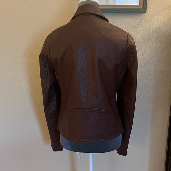 BLANKNYC Anthropologie Faux Leather Moto Jacket Plum/Prune Color - NWT, Size L - Picture 2 of 11
